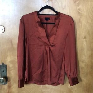 Worn Once Target Burnt Orange Silk Blouse